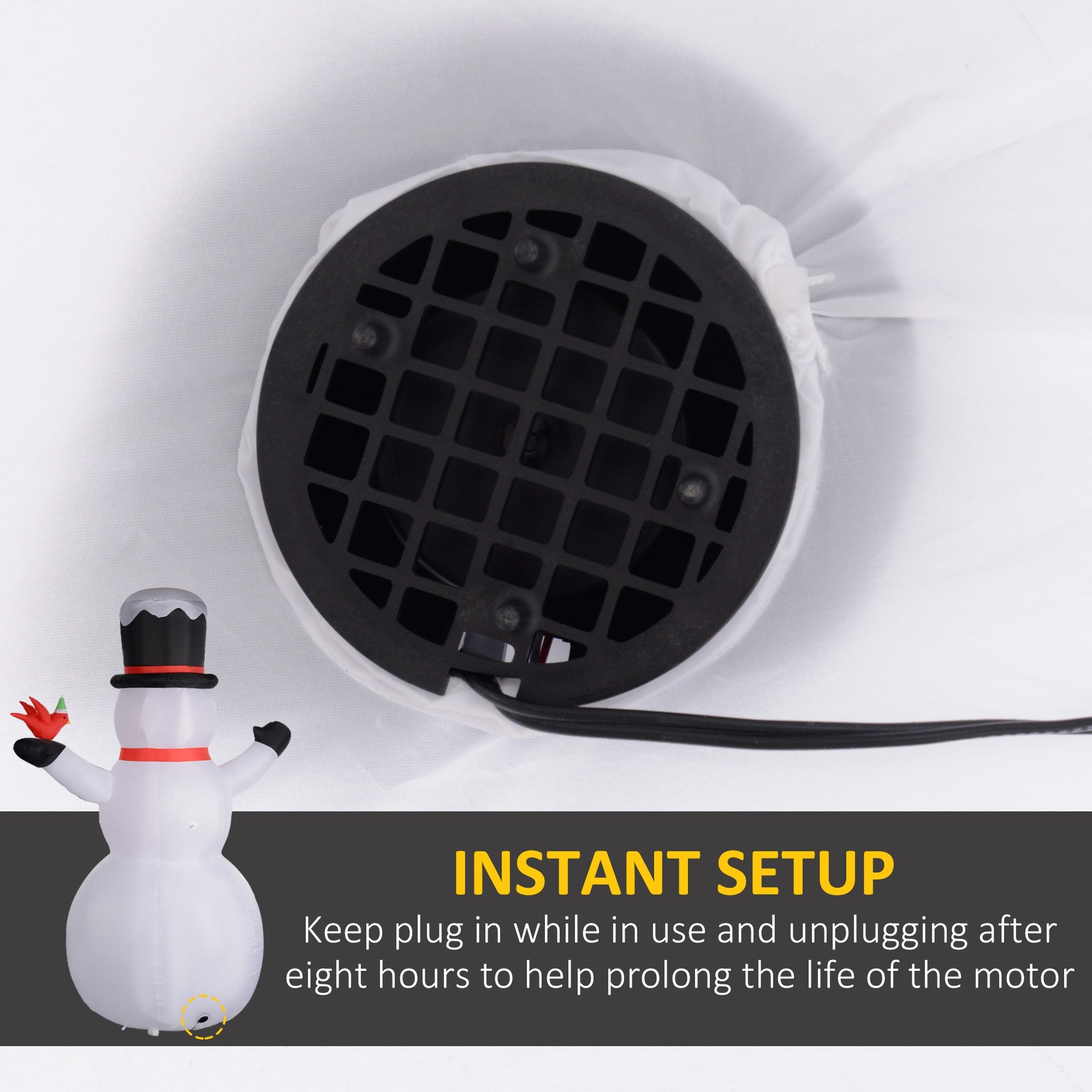 Outsunny 12FT Giant Inflatable Snowman, Christmas Blow Up Snowman with Rotating Colorful LED Light for Indoor, Outdoor, Yard