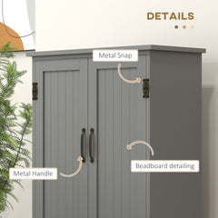 HOMCOM Accent Floor Storage Cabinet Kitchen Pantry with Adjustable Shelves and 2 Lower Doors, Gray