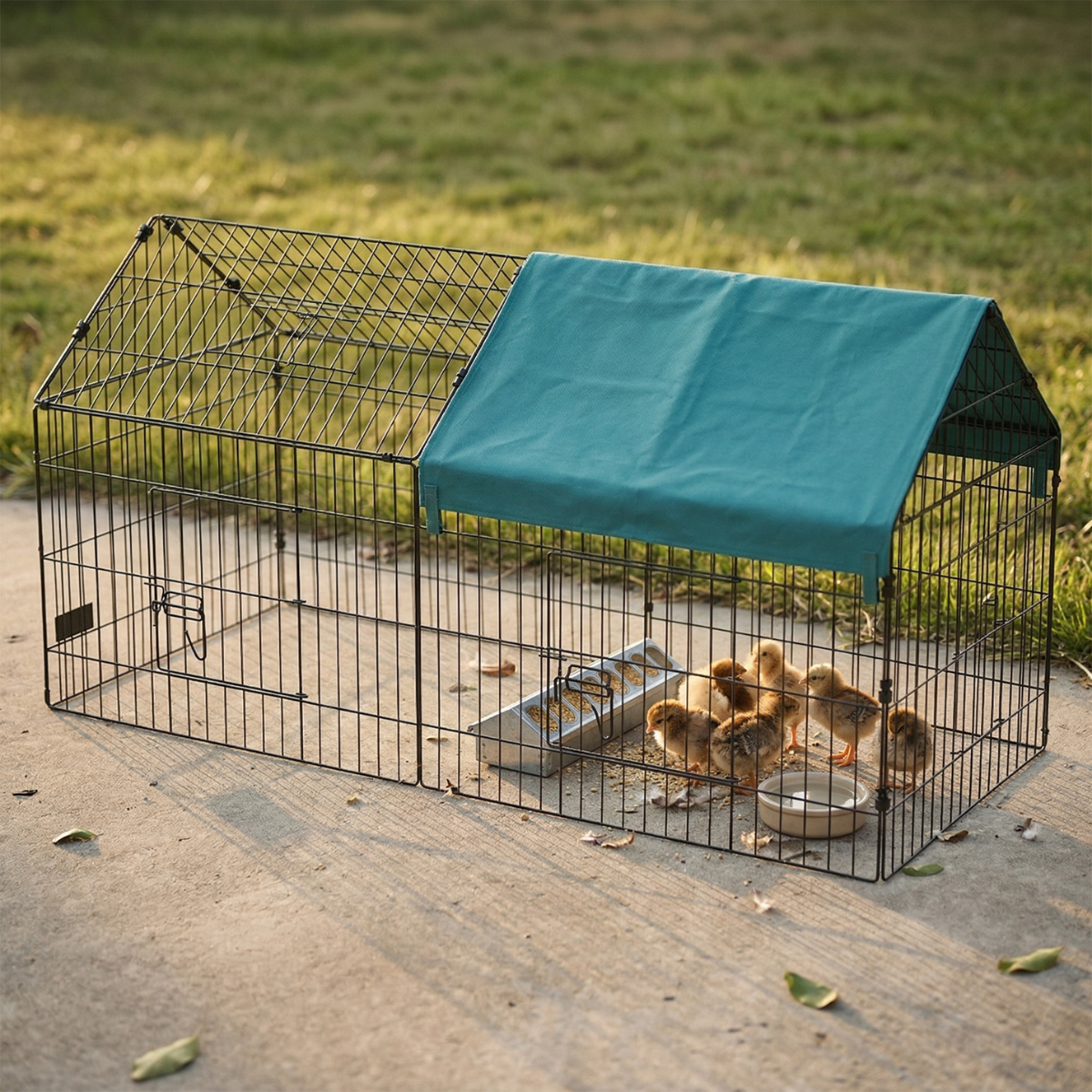 PawHut 73" Small Animal Playpen with Roof for Rabbits, Chicken, Chinchillas
