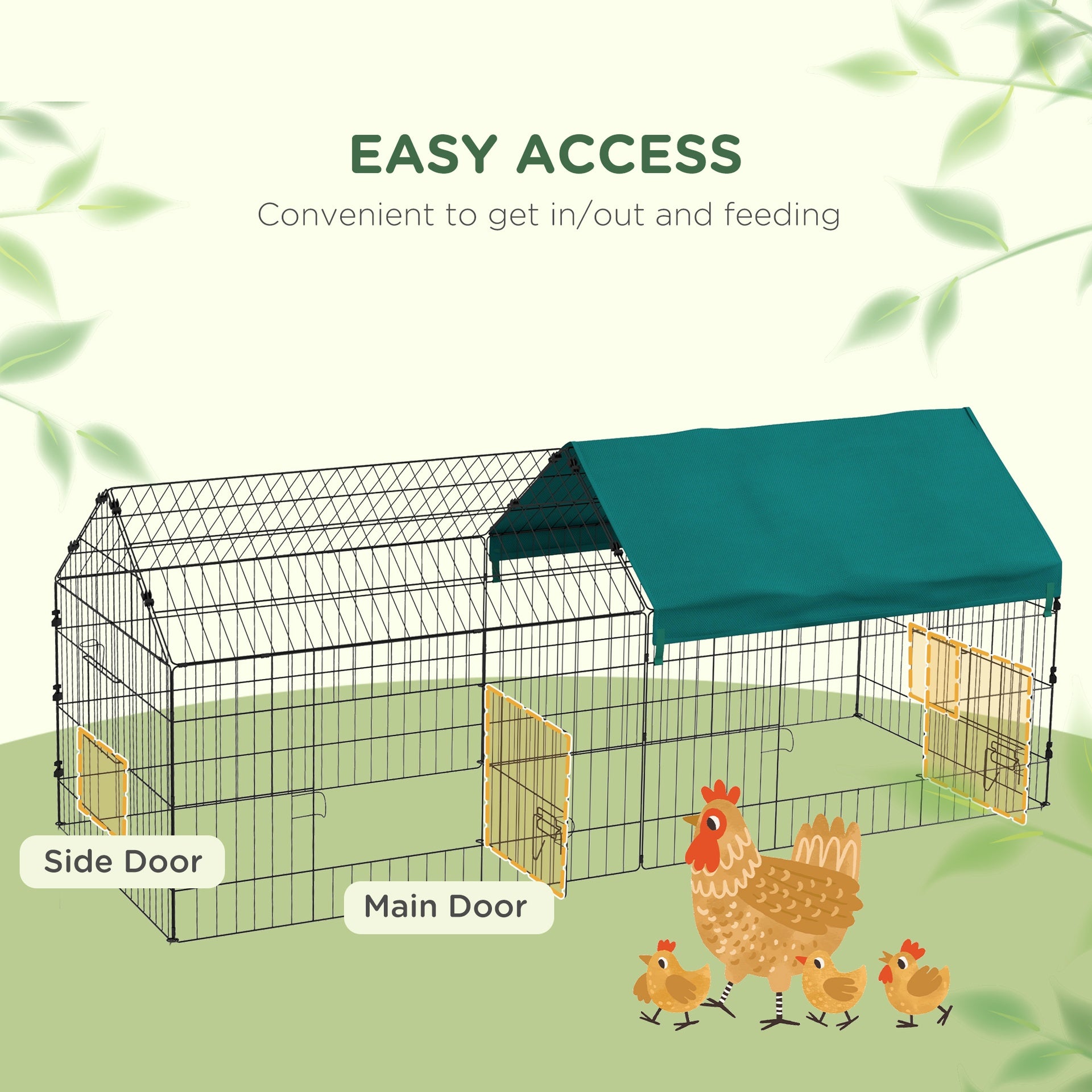 PawHut 73" Small Animal Playpen with Roof for Rabbits, Chicken, Chinchillas