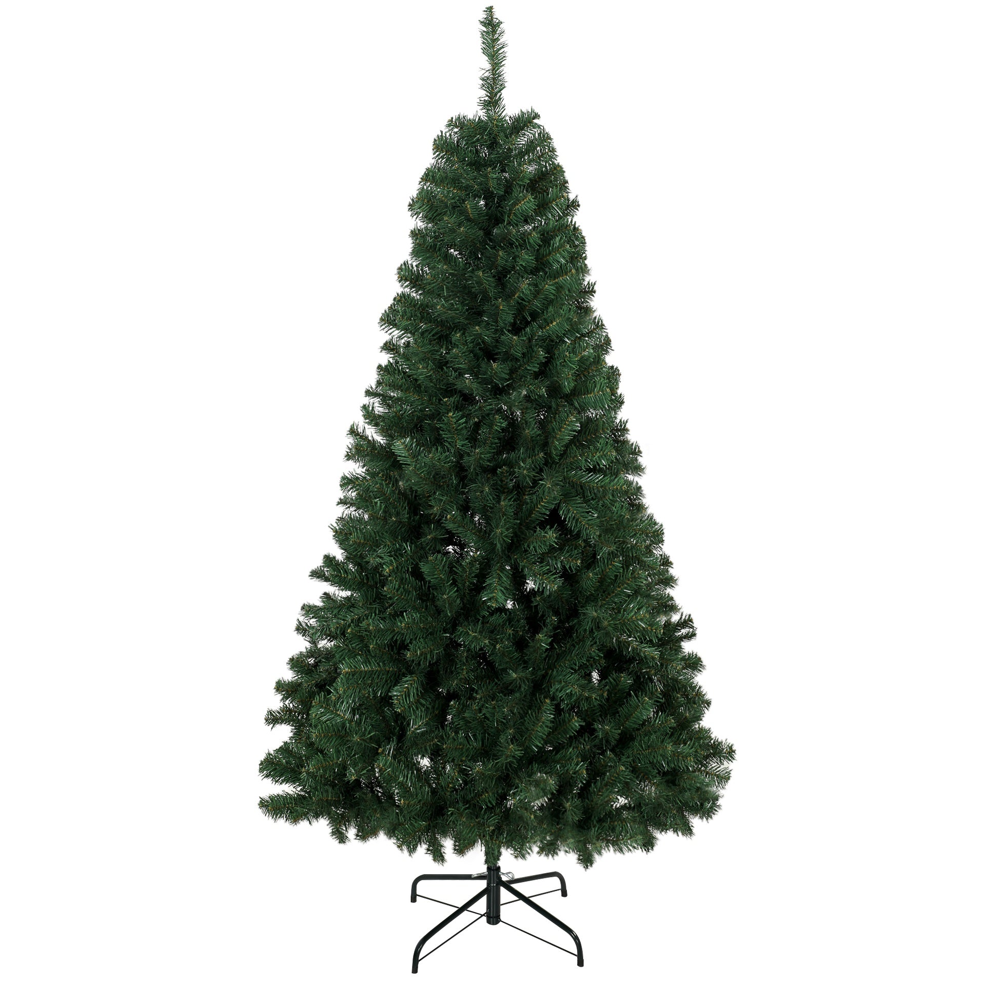 HOMCOM 6 ft Artificial Christmas Tree, Norway Spruce Tree, Hinged Xmas Tree with Metal Stand