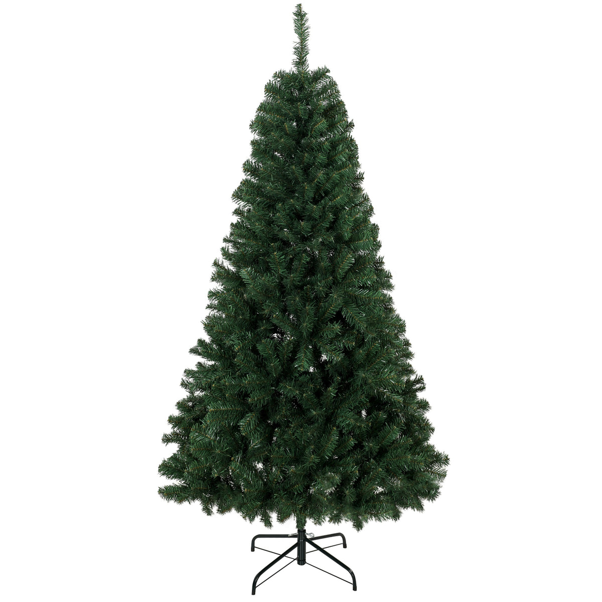 HOMCOM 6 ft Artificial Christmas Tree, Norway Spruce Tree, Hinged Xmas Tree with Metal Stand