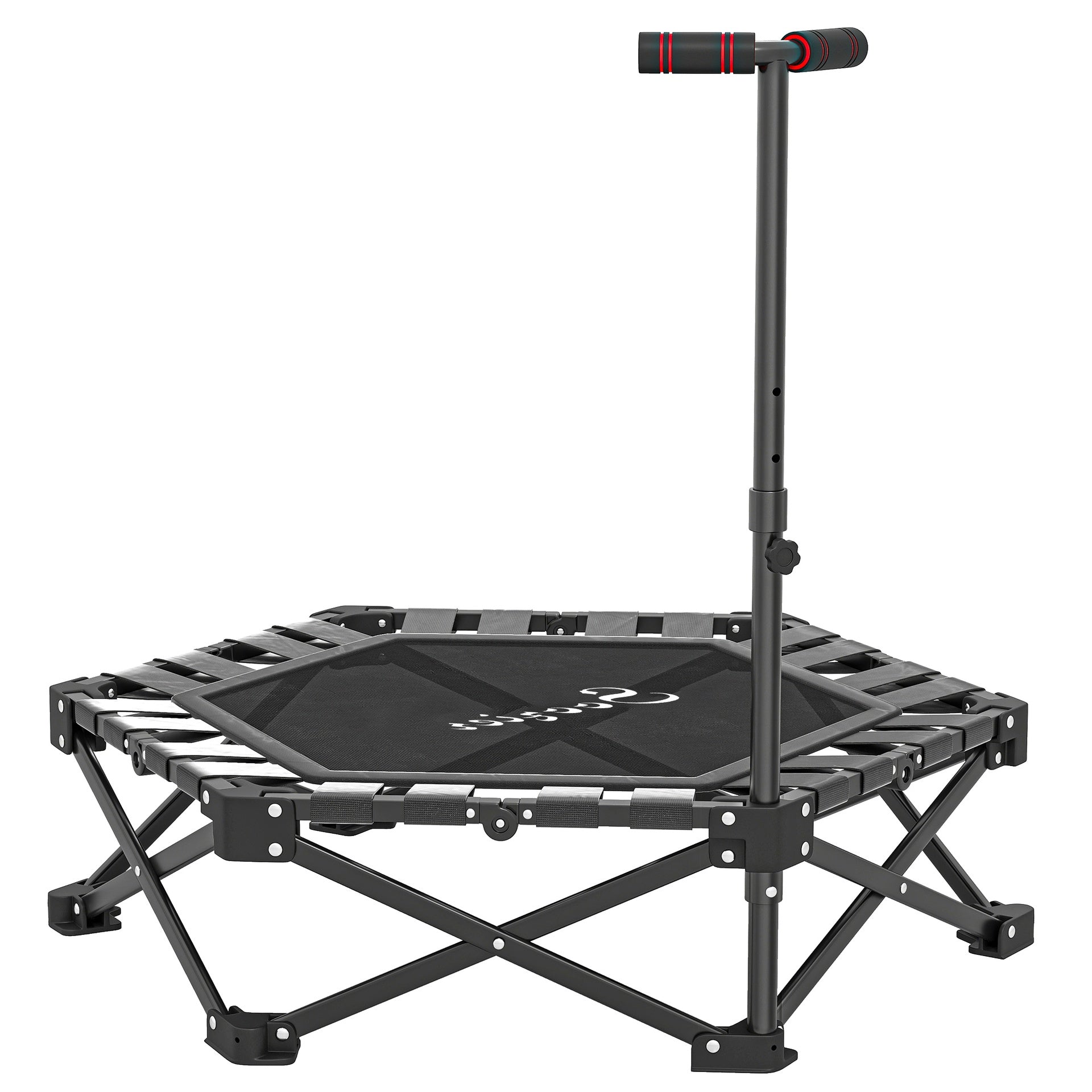 Soozier 42" Foldable Mini Trampoline, Rebounder Trampoline with Adjustable Foam Handle for Indoor Outdoor Workout for Adults