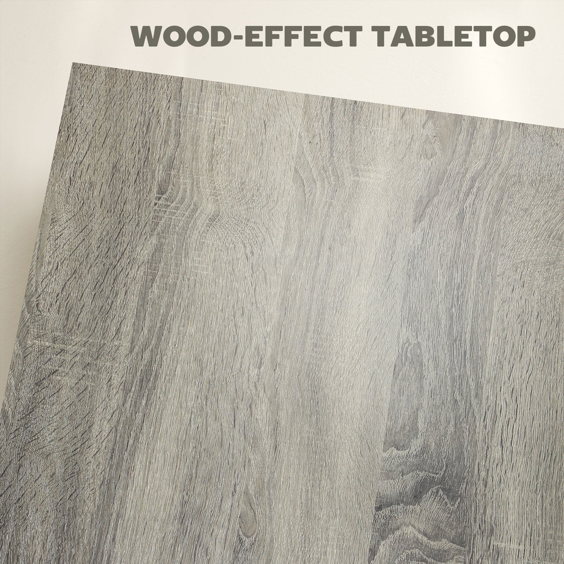 HOMCOM Square Coffee Table, Center Table with 1.6" Thick Tabletop, Gray Wood Grain