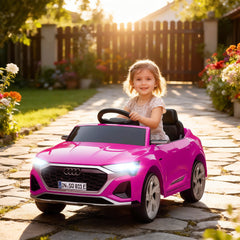 Qaba Audi Q8 e-tron Sportback Licensed 12V Battery Powered Kids Electric Car w/ Spring Suspension, Soft Start, Pink