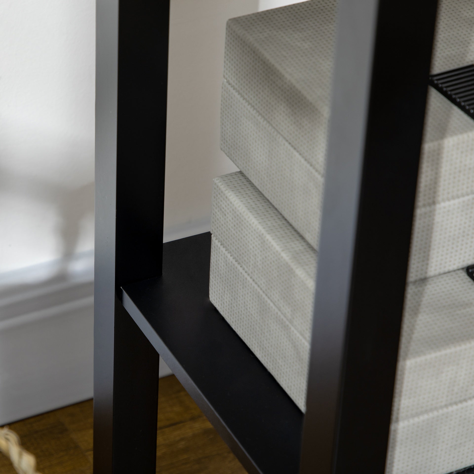 HOMCOM 2-Tier Nightstand, Side Table with Drawer and Shelf for Living Room or Bedroom, Set of 2, Black