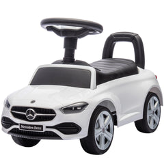 Qaba Mercedes-Benz C-Class Licensed Kids Ride On Car, Foot-to-Floor Toy with Anti-Tip Design, Horn & Start Sound, White