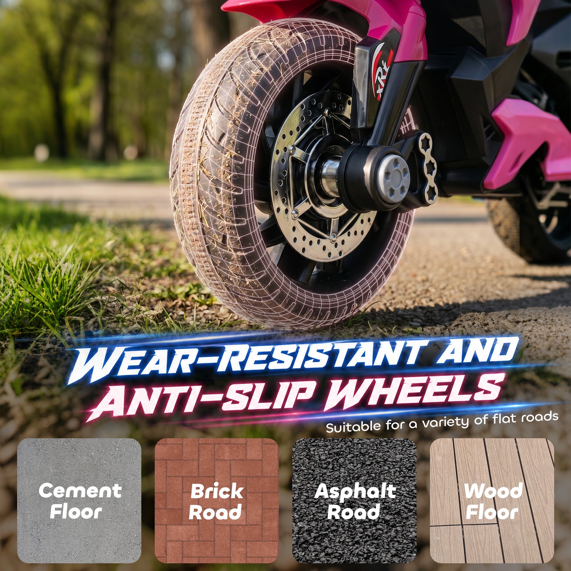 Aosom 6V Kids Motorcycle, Battery-Operated Mini Electric Motorbike with Forward/Reverse Switch, Horn, Pink