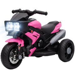 Aosom 6V Kids Motorcycle, Battery-Operated Mini Electric Motorbike with Forward/Reverse Switch, Horn, Pink