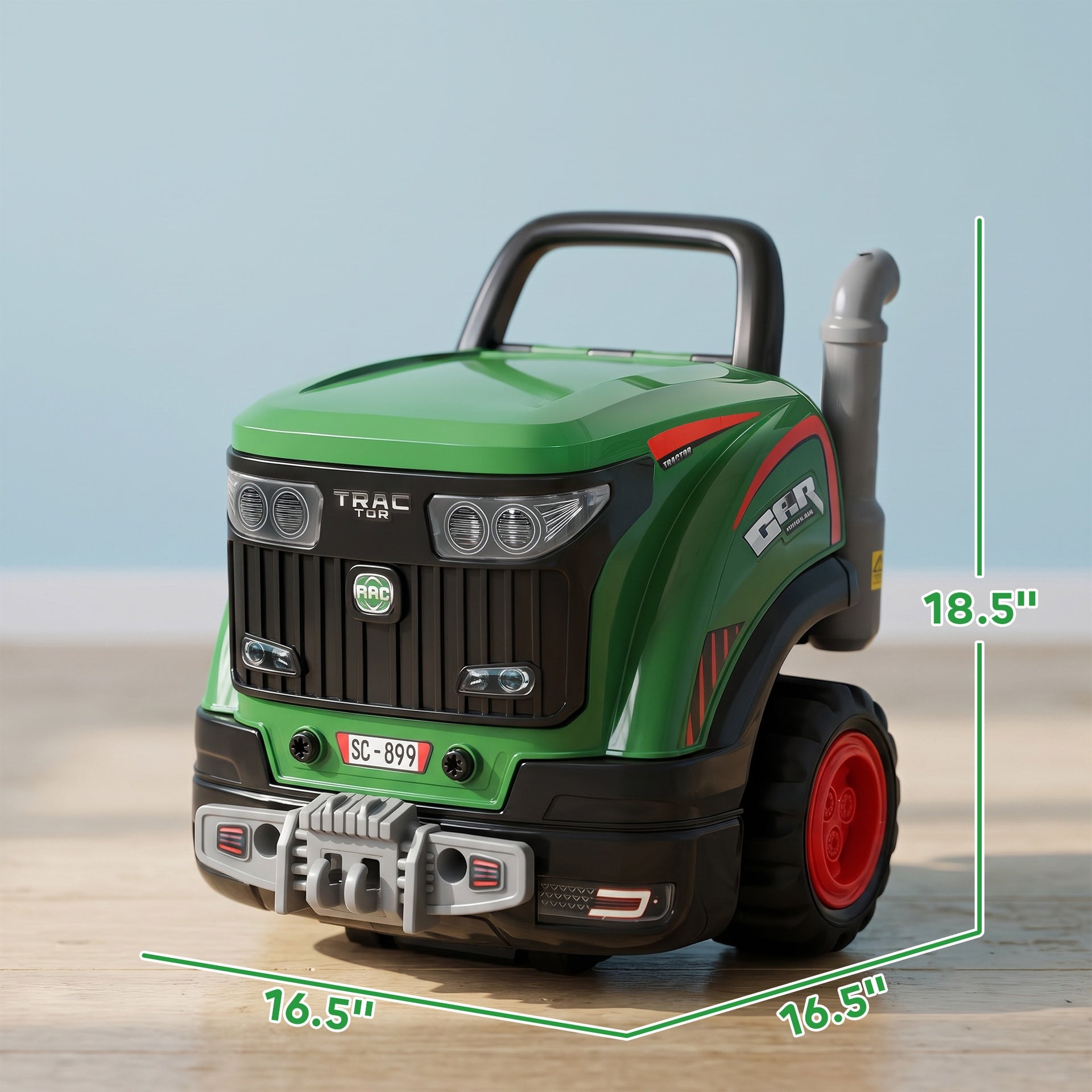 Qaba Truck Engine Toy, Kids Mechanic Repair Set with Spray, Lights, Sounds, Educational Gifts for 3-6 Years, Green