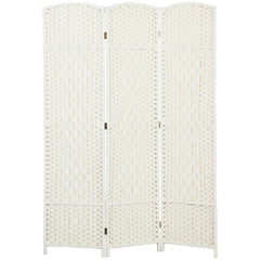HOMCOM Folding Room Divider Screen 3 Panel 6' Tall Privacy Screen Freestanding Wood Partition for Home Office, White