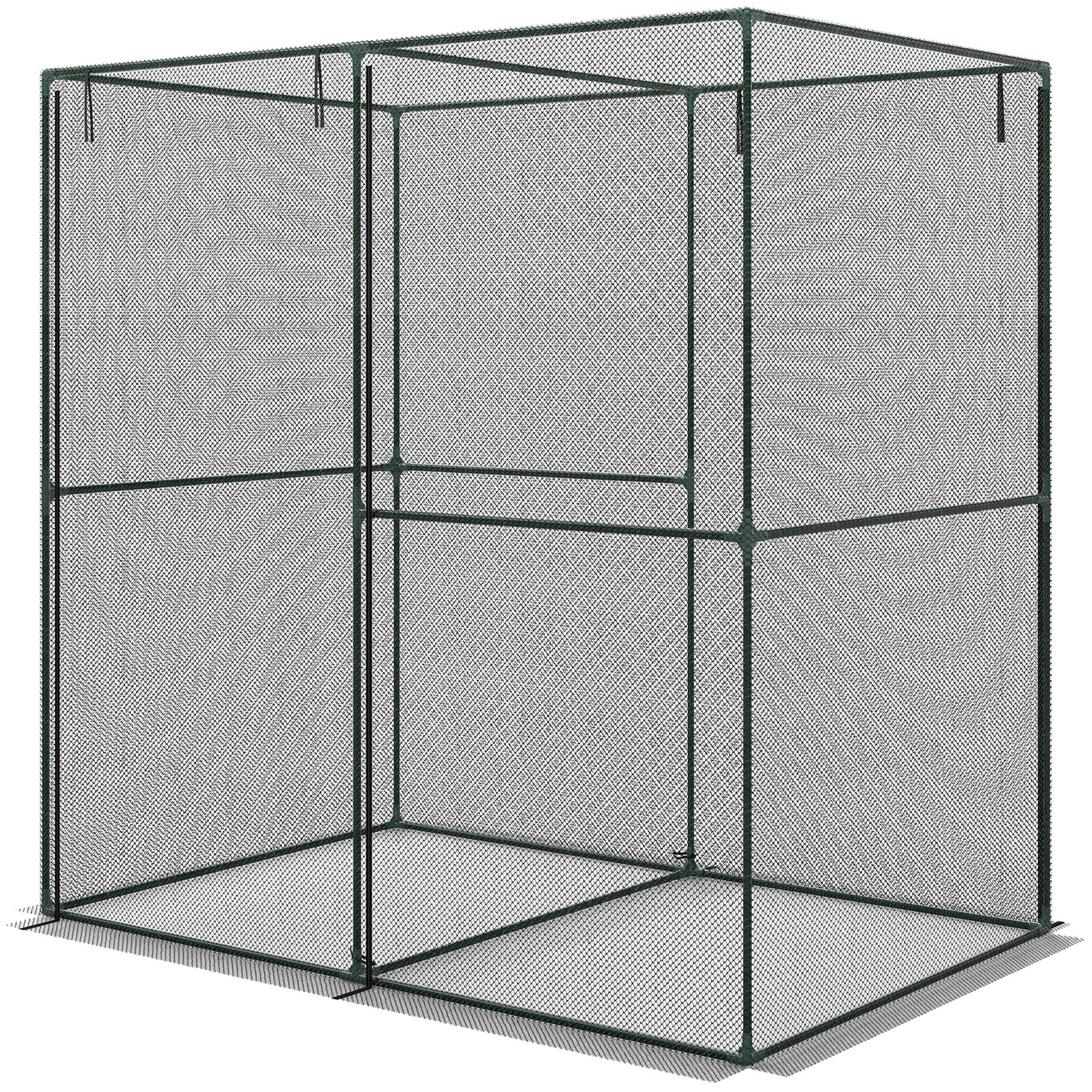Outsunny 6' x 4' x 6' Crop Cage, Plant Protection Tent with Zippered Doors for Vegetable Garden, Backyard, Black