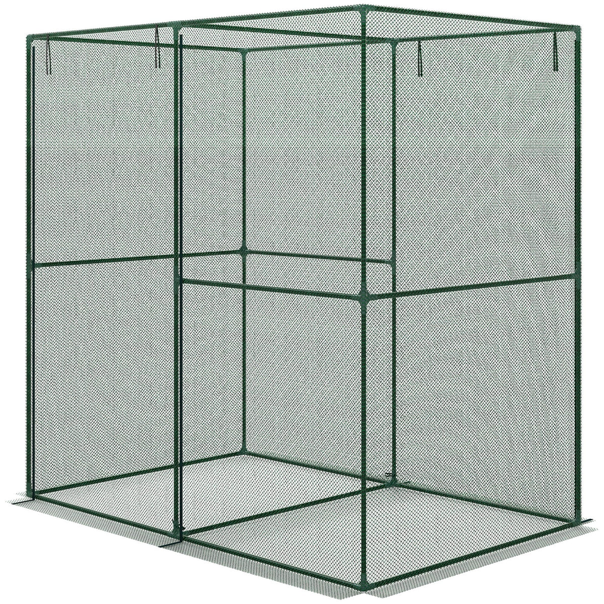 Outsunny 6' x 4' x 6' Crop Cage, Plant Protection Tent with Zippered Doors for Vegetable Garden, Backyard, Green