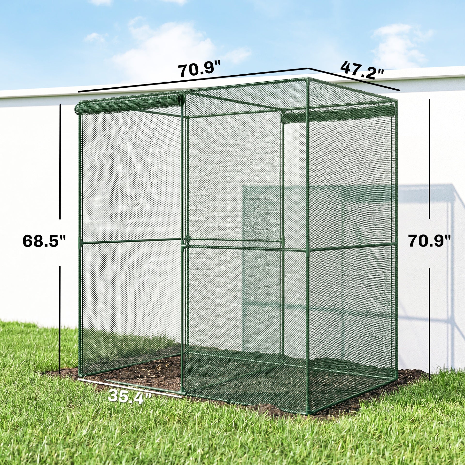 Outsunny 6' x 4' x 6' Crop Cage, Plant Protection Tent with Zippered Doors for Vegetable Garden, Backyard, Green