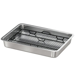 PawHut Dog Potty Tray Stainless Steel for Small and Medium Dogs, Dog Training Tray for Porch, Bathroom, Balcony, 28" x 20" x 4"