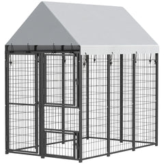 PawHut Large Dog Kennel Outdoor with Roof, 3 Doors, Expandable Heavy Duty Dog Kennel Dog Run for All Breed Sizes, 6' x 4' x 6'