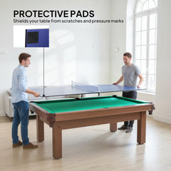Soozier 9 ft Folding Ping Pong Table Top for Billiard Tables, Table Tennis Conversion Top with Net, Foam Padding, Blue