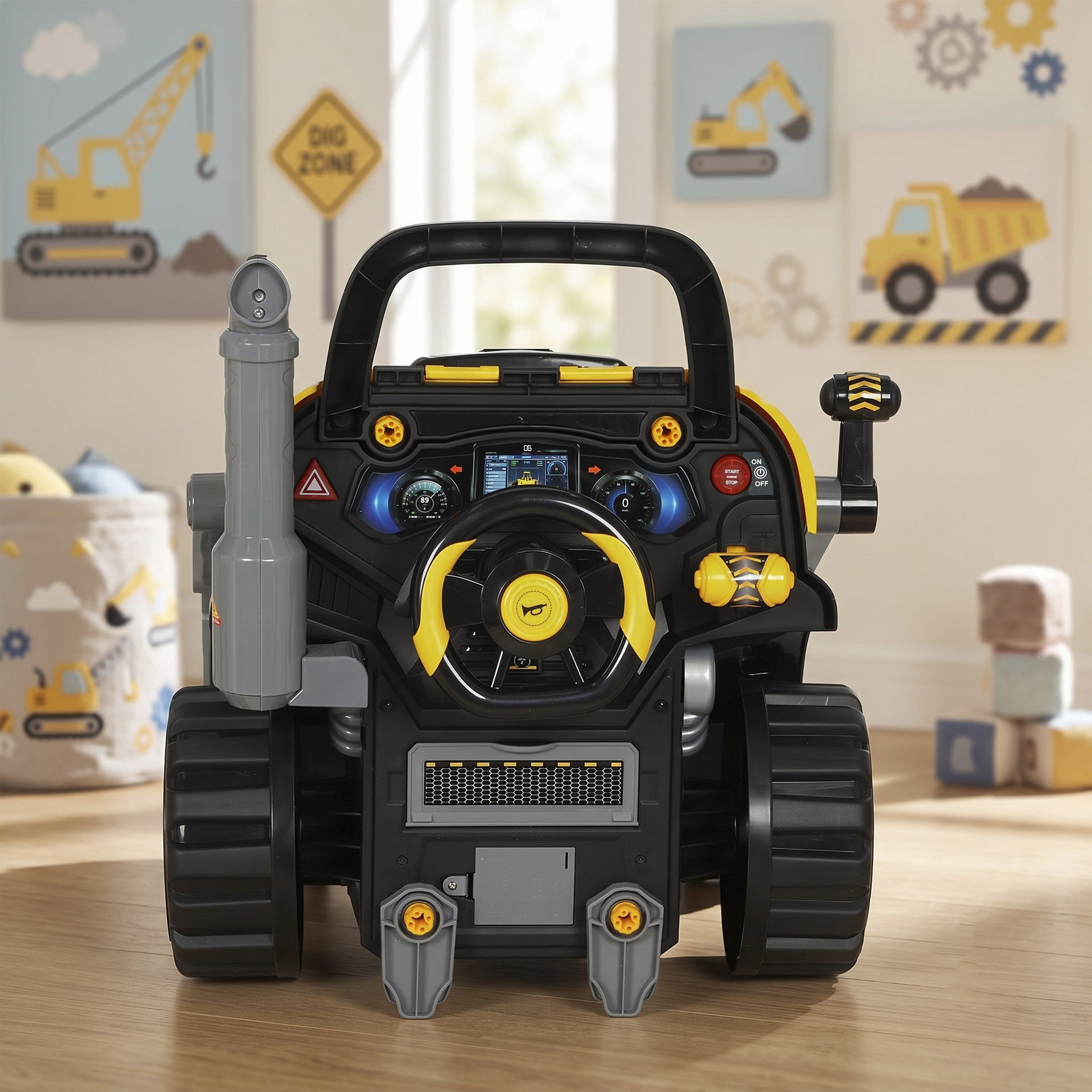 Qaba Truck Engine Toy, Kids Mechanic Repair Set with Spray, Lights, Sounds, Educational Excavator Gifts for 3-6 Years