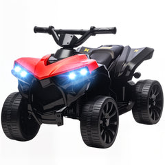 Qaba Kids ATV 4 Wheeler, 6V Electric Ride on Car with Music and LED Headlights, Indoor Outdoor Toy Car for 18-56 months, Red