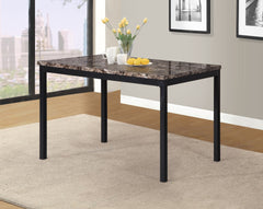 Citico 5-Piece Metal Dinette Set with Laminated Faux Marble Top, White