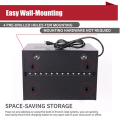 12 Bay Charging Cabinet for Laptop,Chromebook, Locking Charging Station-BLACK