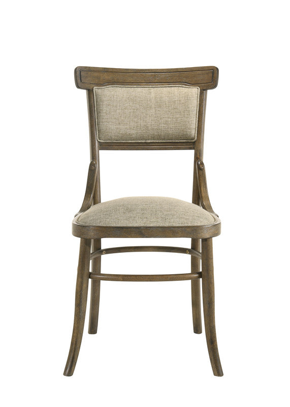 Billie Set of 2 Vintage Walnut 19"W Contemporary Fabric Dining Chair with Cushion