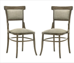 Billie Set of 2 Vintage Walnut 19"W Contemporary Fabric Dining Chair with Cushion