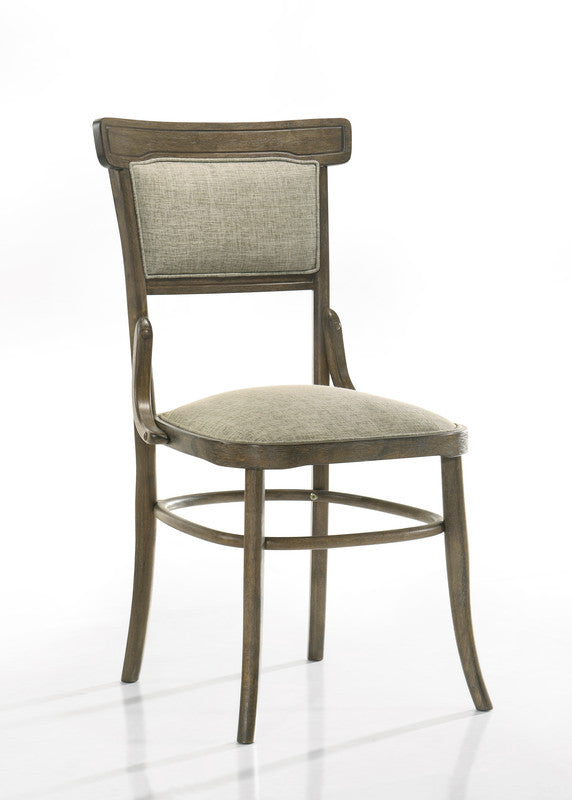Billie Set of 2 Vintage Walnut 19"W Contemporary Fabric Dining Chair with Cushion