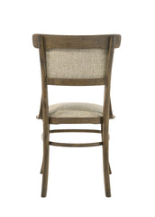 Bistro Set of 2 Vintage Walnut 19" Wide Contemporary Fabric Dining Chair with Cushion