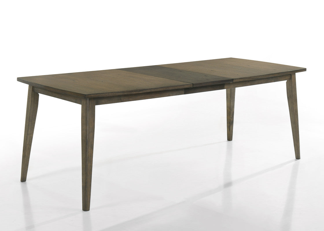 Billie 88" Vintage Walnut 9 Piece Dining Table with Extension Leaf and Off White Fabric Dining Chairs
