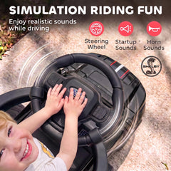 Qaba 3-in-1 Push Car for 1-3, Licensed FORD Shelby Sliding Walking Car with Parent Handle, Canopy, Guardrail, Storage, Black