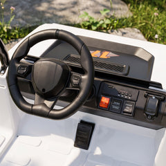 Qaba 24V Kids Golf Cart 2WD 2-Seater with Remote, Soft Start, Rear Suspension, Sunshade, Storage, Gift for 3-6 Years, White