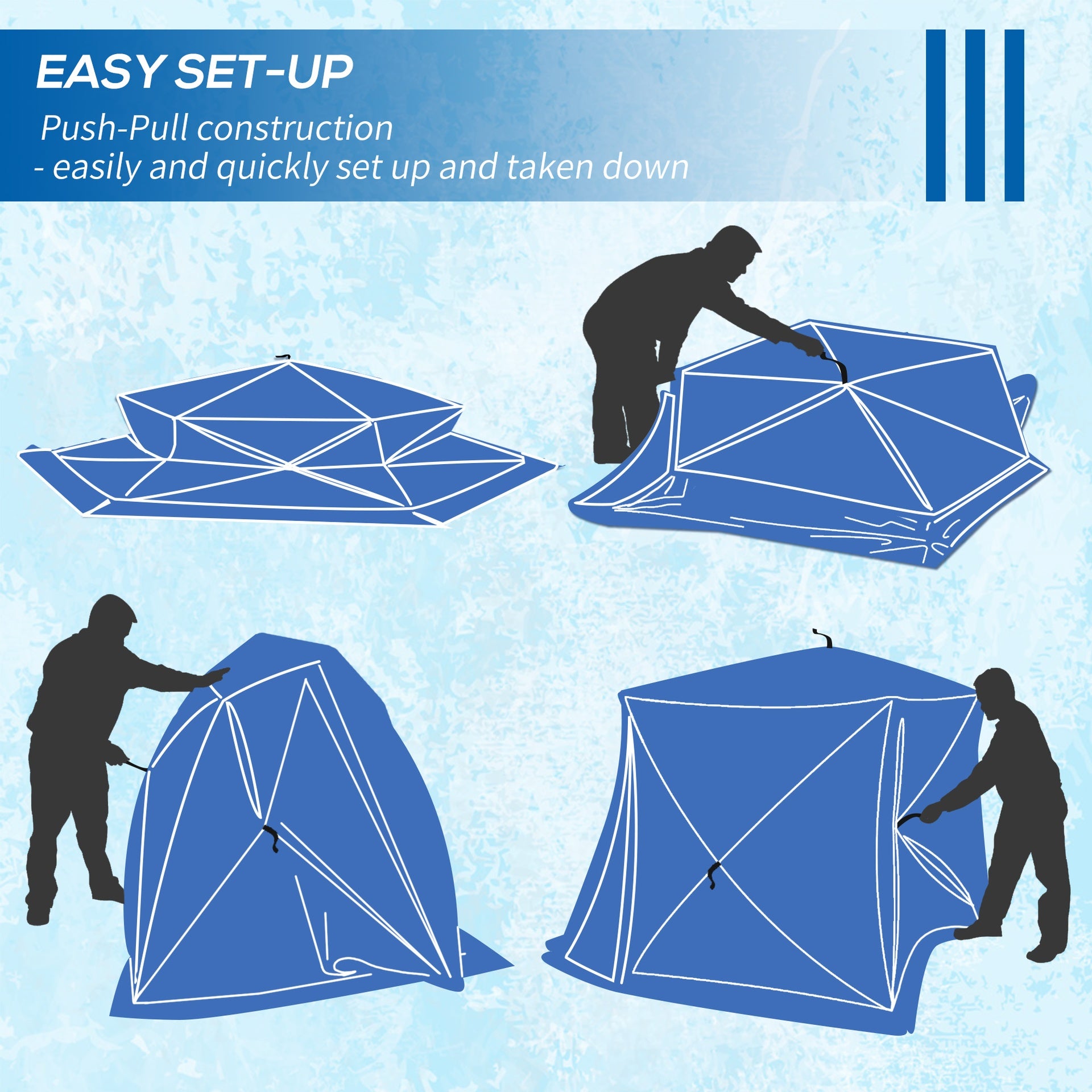 Outsunny 4 Person Insulated Pop-Up Ice Fishing Shelter, 360-Degree View, Portable Ice Fishing Tent Shanty with Carry Bag, Two Doors and Anchors for Low-Temp -22℉, Black and Orange