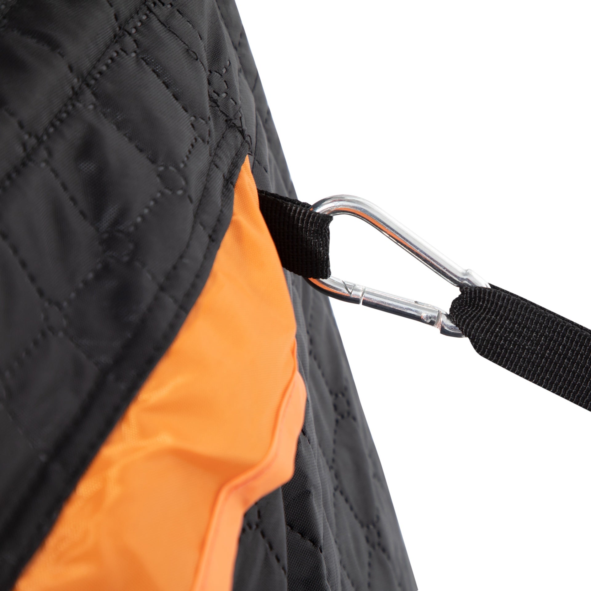 Outsunny 4 Person Insulated Pop-Up Ice Fishing Shelter, 360-Degree View, Portable Ice Fishing Tent Shanty with Carry Bag, Two Doors and Anchors for Low-Temp -22℉, Black and Orange