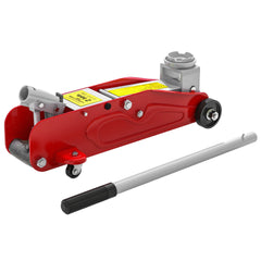 HOMCOM 2 Ton Low Profile Hydraulic Floor Jack, Heavy Duty Steel Racing Car Jack, 4.7"-11.8" Lift Range, Red