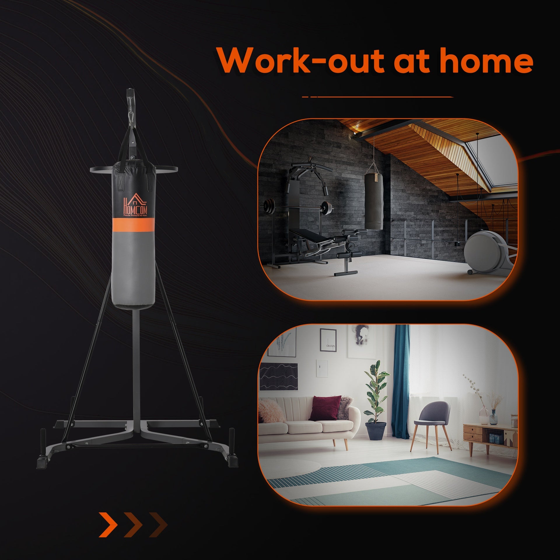 HOMCOM 2-in-1 Punching Bag with Stand for Adults, 65.7"-73.6" Height Adjustable Freestanding Heavy Bag Stand with Speedball