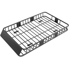 HOMCOM Car Roof Rack Basket, 63.8" x 39" x 6.3" Adjustable Cargo Basket for Cars, SUVs, Vans and RVs, 220 lbs Capacity, Black