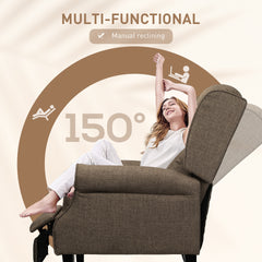 HOMCOM Vibration Massage Recliner Chair for Living Room with Heat, Wingback Single Sofa, Brown