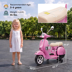 Qaba 12V Kid Motorcycle, Electric Motorbike with Training Wheels, Rear Suspension, Steering Limitation for 3-6 Years, Pink