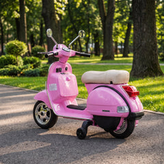 Qaba 12V Kid Motorcycle, Electric Motorbike with Training Wheels, Rear Suspension, Steering Limitation for 3-6 Years, Pink