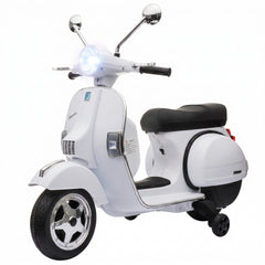 Qaba 12V Kid Motorcycle, Electric Motorbike with Training Wheels, Rear Suspension, Steering Limitation for 3-6 Years, White