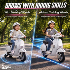 Qaba 12V Kid Motorcycle, Electric Motorbike with Training Wheels, Rear Suspension, Steering Limitation for 3-6 Years, White