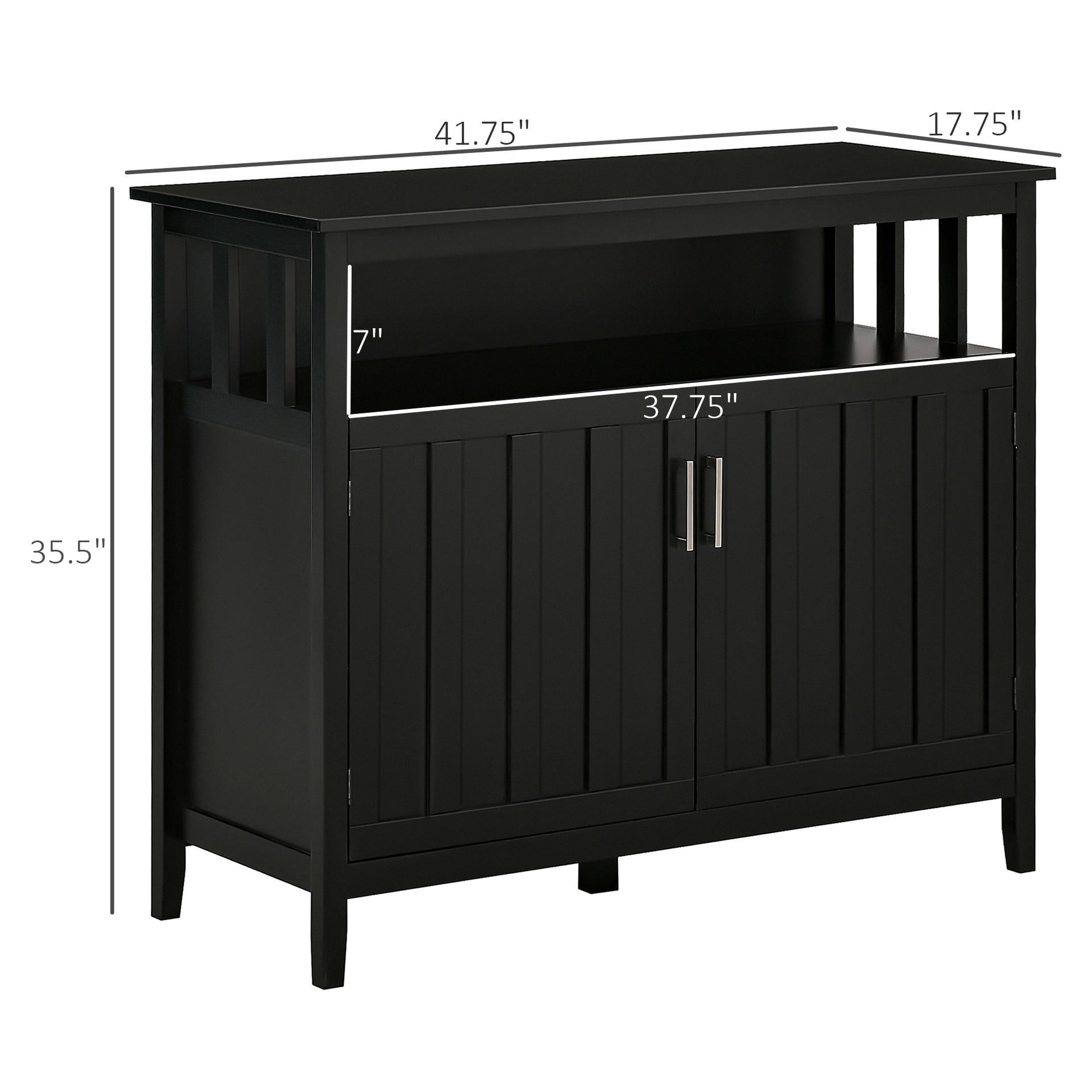 HOMCOM Sideboard Buffet Cabinet, Coffee Bar Cabinet with 2 Doors and Adjustable Shelves, Console Table for Kitchen Entryway Living Room, Black