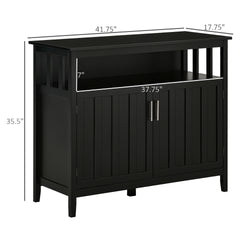 HOMCOM Sideboard Buffet Cabinet, Coffee Bar Cabinet with 2 Doors and Adjustable Shelves, Console Table for Kitchen Entryway Living Room, Black