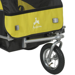 Aosom 2-Seat Elite 360 Swivel Bike Trailer for Kids Bicycle Cargo Trailer with Water-Resistant Windows, Yellow
