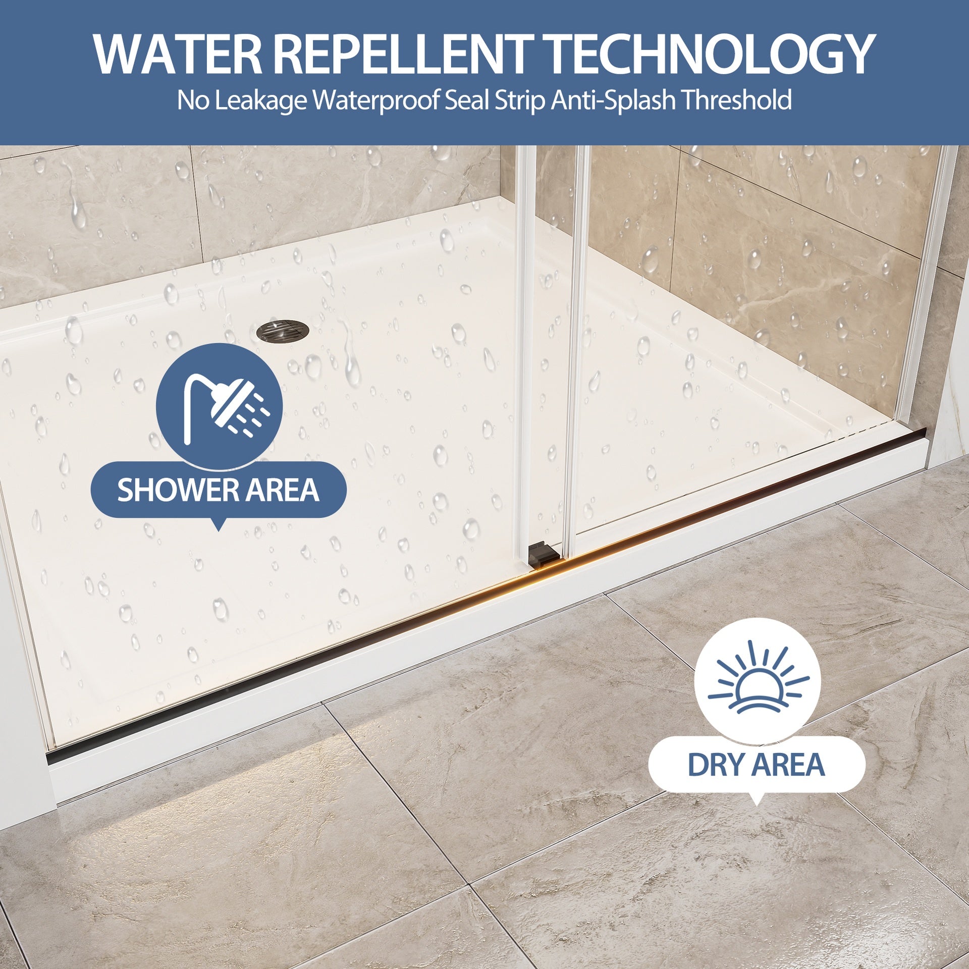 56"-60" W x 78" H Frameless Double Sliding Shower Door, Matte Black Shower Screen, 3/8" (10mm) Clear Tempered Glass With Explosion-proof Film, Dual Stainless Steel Door Handles