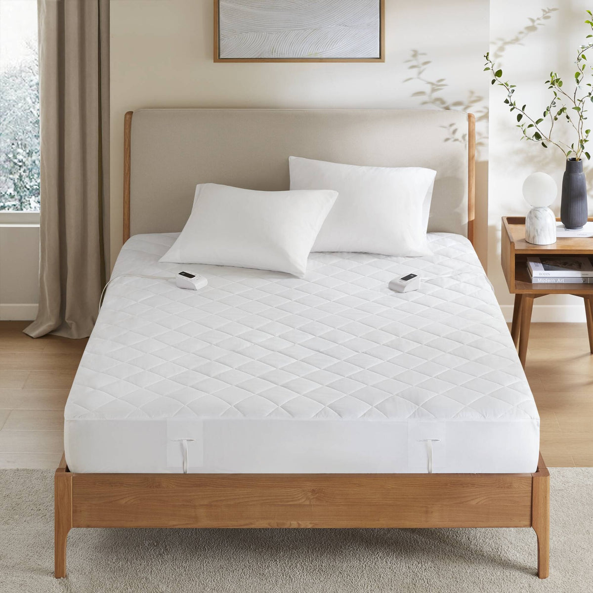 1-Piece King Heated Mattress Pad,White