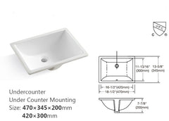 Montary 49x22inch  bathroom stone vanity top  engineered stone carrara white marble color with rectangle undermount ceramic sink and 3 faucet hole with back splash .