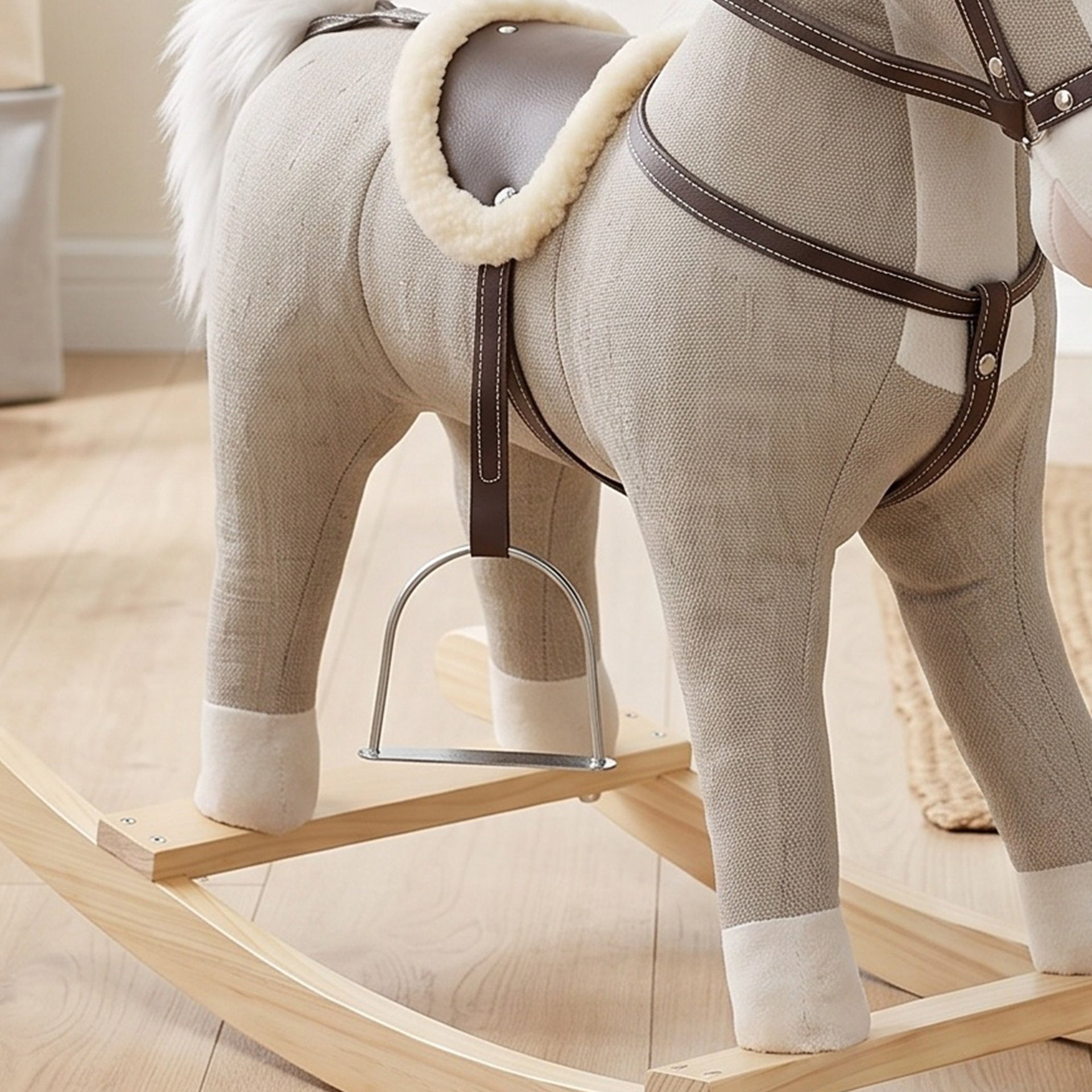 Qaba Rocking Horse, Back and Forth Rocking, Ride on Horse Toy with Sound Effects, for 12-36 Months Toddlers, Gray