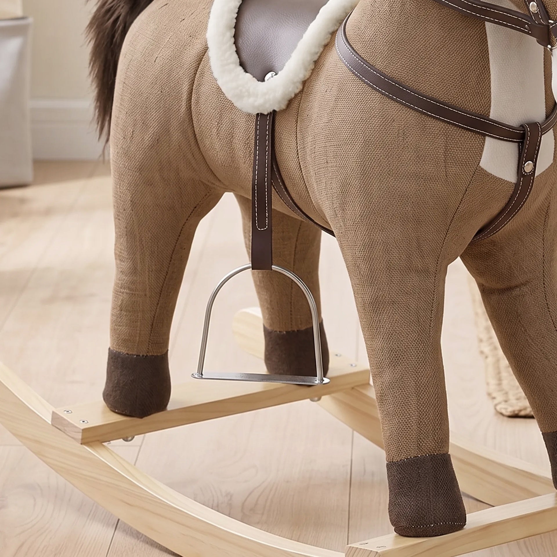 Qaba Rocking Horse, Back and Forth Rocking, Ride on Horse Toy with Sound Effects, for 12-36 Months Toddlers, Dark Brown